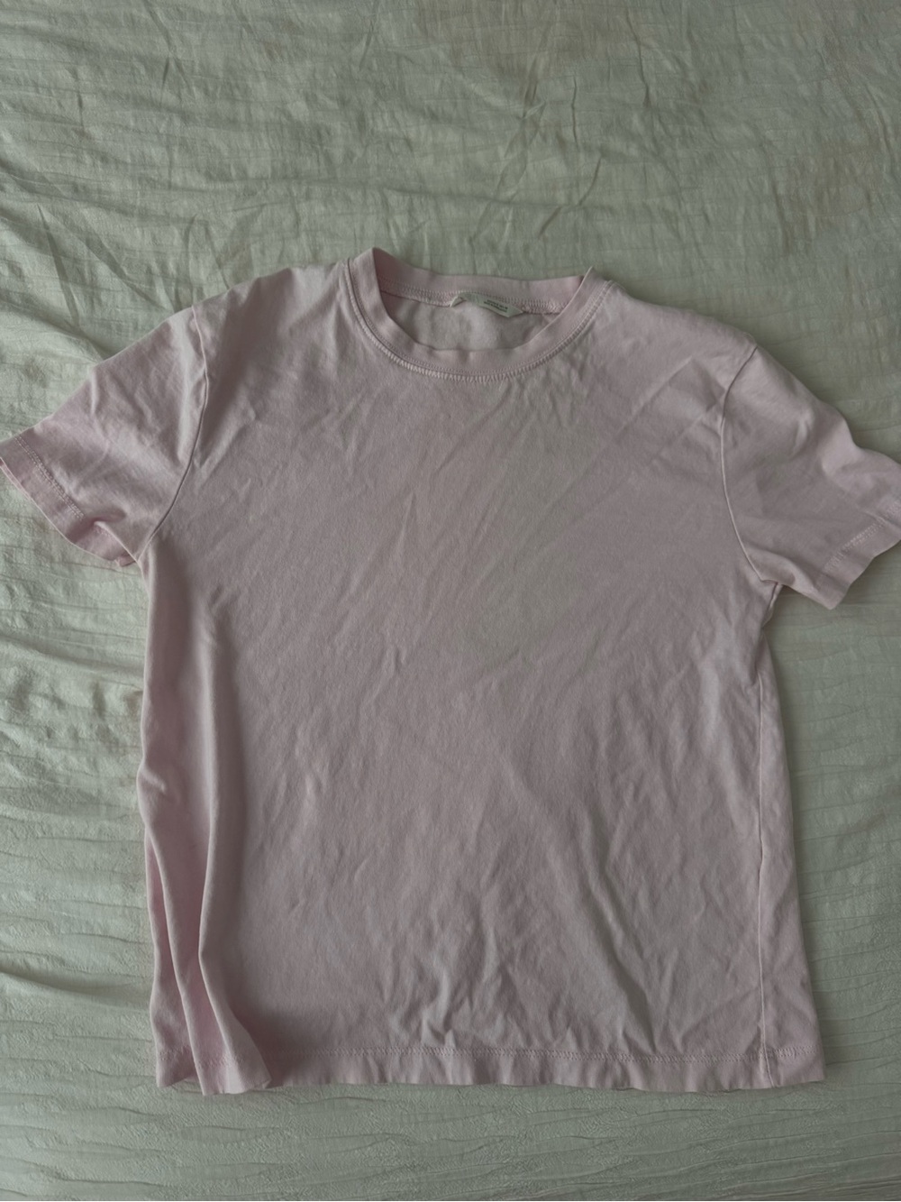 Zara Classic Crewneck T-Shirt in Light Pink